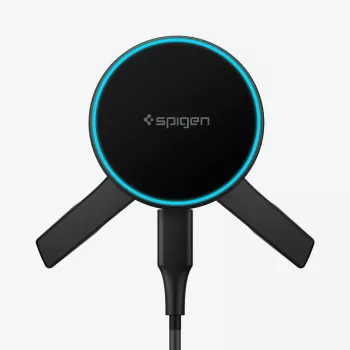 SPIGEN EV15MAQ Essential μαγνητικός ασύρματος φορτιστής βάσης αυτοκινήτου MagSafe 15W Qi2 μαύρο