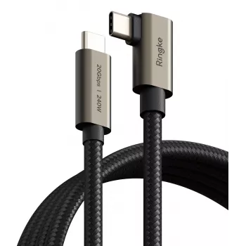RINGKE Καλώδιο USB 3.2 Gen 2x2 Type-C 90 Μοιρών PD 240W 200cm Μαύρο