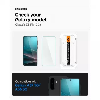 Spigen Glas.tR EZ Fit HD μεμβράνη προστασίας οθόνης από σκληρυμένο γυαλί για Samsung Galaxy A36 / A37 5G, διαφανής, συσκευασία 2 τεμ.