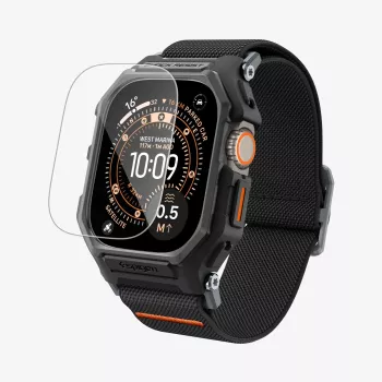 Spigen Rugged Armor & Tempered Glass Apple Watch Ultra 1 / 2 / 3 (49 mm) Μαύρο ματ
