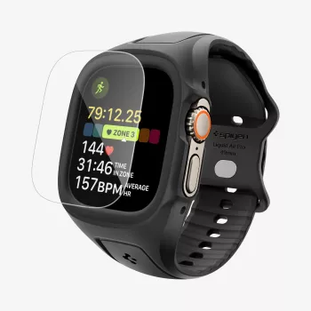 SPIGEN Liquid Air Pro & Tempered Glass Apple Watch Ultra 1 / 2 / 3 (49 mm) Μαύρο