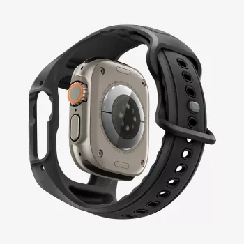 SPIGEN Liquid Air Pro & Tempered Glass Apple Watch Ultra 1 / 2 / 3 (49 mm) Μαύρο