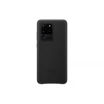 Samsung Galaxy S20 Ultra δερμάτινο πίσω κάλυμμα μαύρο