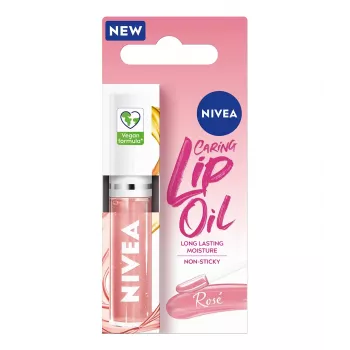 NIVEA Caring Lip Oil Rose Λάδι Χειλιών 5,5 ml
