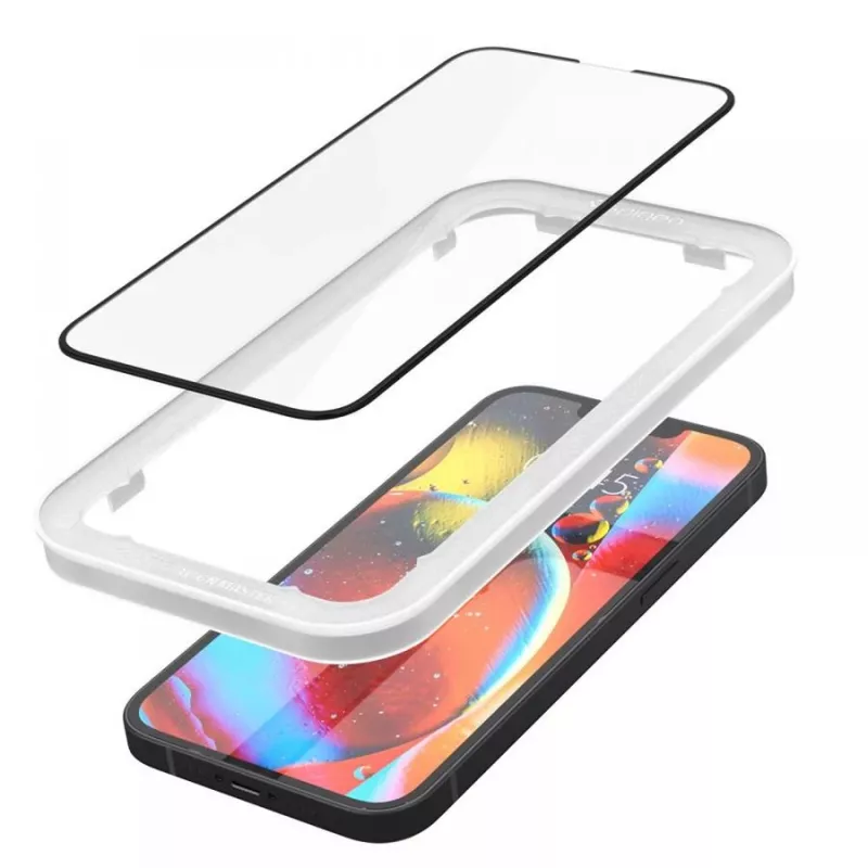 Spigen AlignMaster Glass Full Coverage Screen Protector για Apple iPhone 13/13 Pro/14/16E/17E μαύρο (συσκευασία 2 τεμ.)