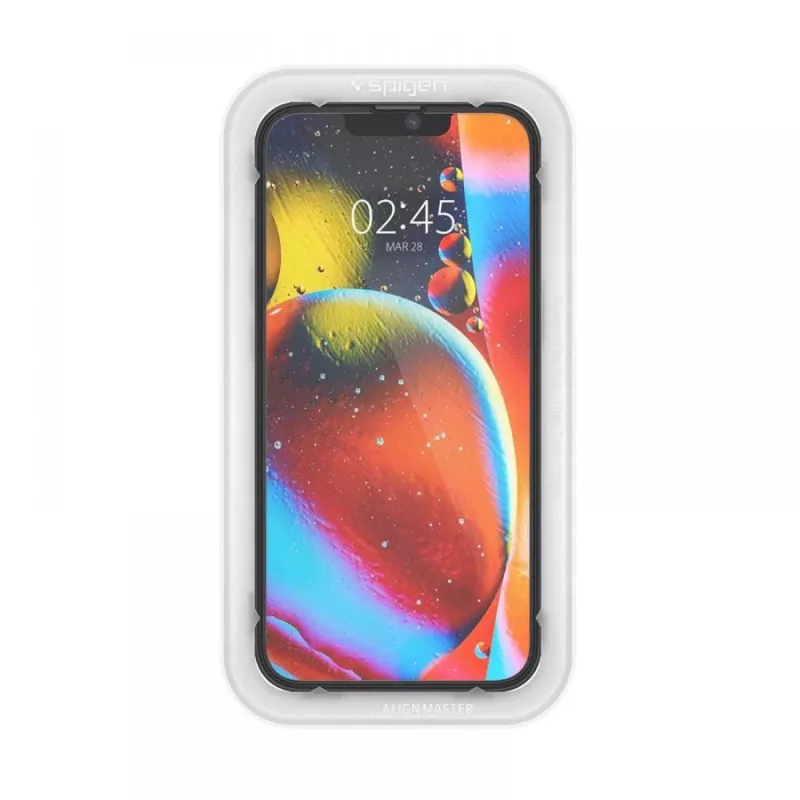 Spigen AlignMaster Glass Full Coverage Screen Protector για Apple iPhone 13/13 Pro/14/16E/17E μαύρο (συσκευασία 2 τεμ.)