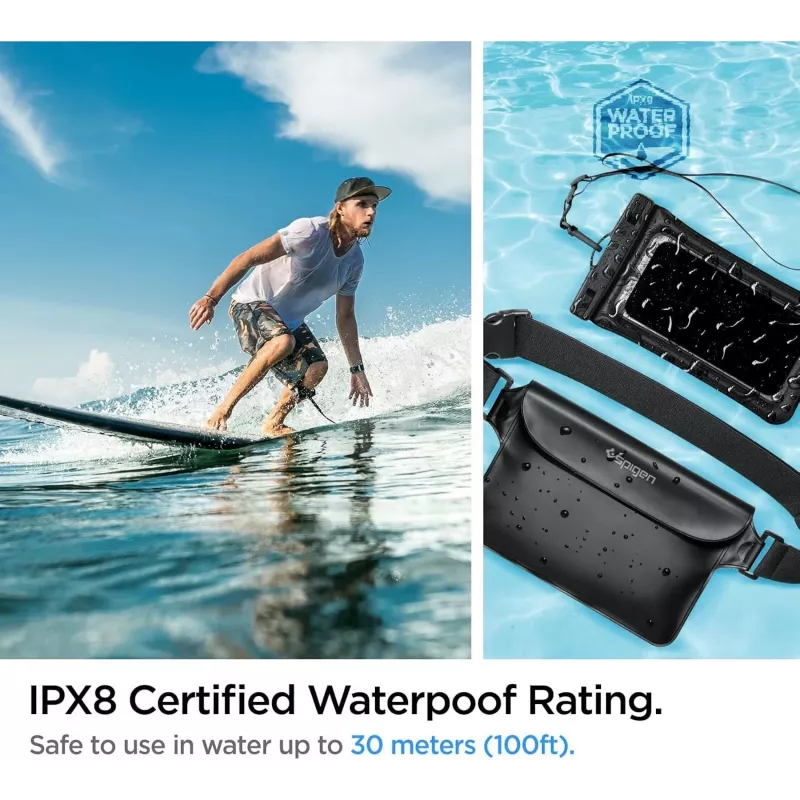 Spigen A621 Universal Αδιάβροχη Θήκη & Τσάντα Μέσης Μαύρο