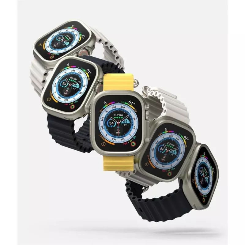 Ringke Slim 2-συσκευασία Apple Watch Ultra (49 mm) Clear & Titanium Grey