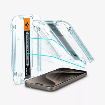Spigen GLAS.tR EZ FIT Συσκευασία 2 τεμ. Προστασία Οθόνης από Σκληρυμένο Γυαλί για iPhone 15 Pro