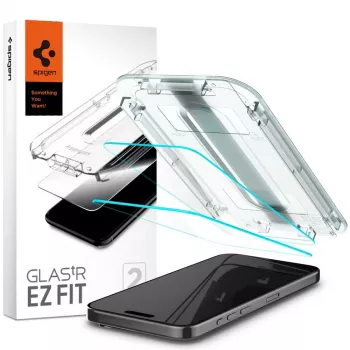 Spigen GLAS.tR EZ FIT Συσκευασία 2 τεμ. Προστασία Οθόνης από Σκληρυμένο Γυαλί για iPhone 15 Pro