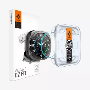 Spigen Glas.tR EZ Fit Μεμβράνη προστασίας οθόνης από σκληρυμένο γυαλί για Samsung Galaxy Watch Ultra (47mm) - 2 τεμ. - Διαφανές