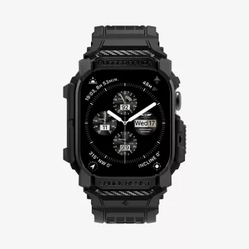SPIGEN Rugged Armor Pro Apple Watch 10/11 (42 mm) Matte Black Θήκη με Ενσωματωμένο Λουράκι