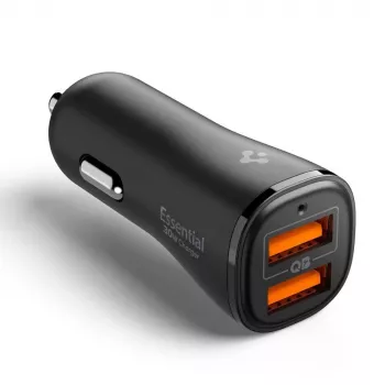 SPIGEN Essential EV302 Φορτιστής Αυτοκινήτου 2 Θυρών 30W Μαύρο