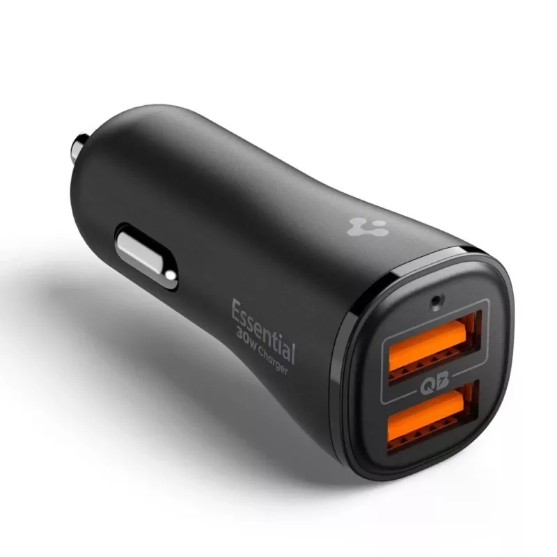 SPIGEN Essential EV302 Φορτιστής Αυτοκινήτου 2 Θυρών 30W Μαύρο