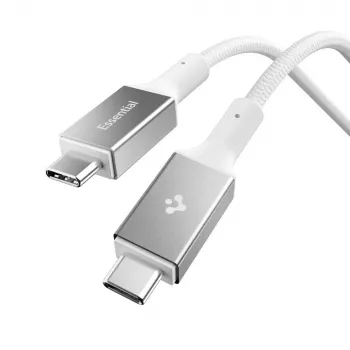 Spigen Essential USB-C σε USB-C Καλώδιο 100W 1m Λευκό