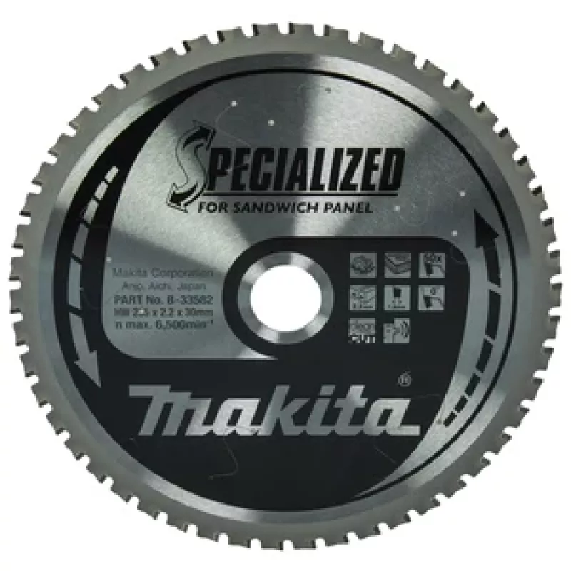 Makita Specialized B-33582 Λεπίδα δίσκου πριονιού για πάνελ σάντουιτς, 235 x 30 mm, 50 δόντια