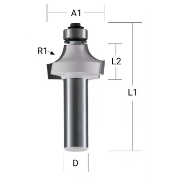 Makita Φρέζα στρογγυλής άκρης - 19 mm