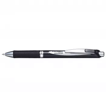 Pentel BLP77-AX στυλό gel με μηχανισμό - μαύρο μελάνι - 0,7 mm - με βάση χρωστική - μαύρο σώμα - ασημί κλιπ - κουτί