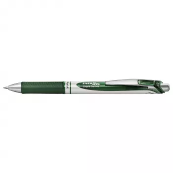 Pentel Energel BL77 Ανασυρόμενο Gel Στυλό - Πράσινο μελάνι - Πράσινο σώμα - Ασημί λεπτομέρειες - 0,7 mm - Μεσαία μύτη - Μελάνι με βάση το νερό - Ένα στυλό
