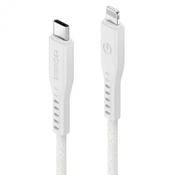 ENERGEA Flow Καλώδιο USB-C σε Lightning 1,5m Λευκό 60W 3A PD Ταχεία Φόρτιση MFi