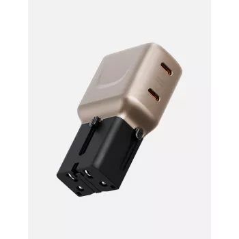 ENERGEA TravelGoAdapter 45 2xUSB-C 45W Φορτιστής Τοίχου Χρυσό-Μαύρο