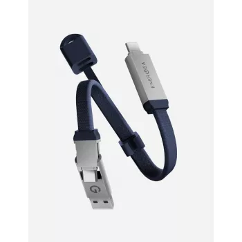 ENERGEA Sheath Key Καλώδιο 2 σε 1 USB-C σε USB-C/USB-A 15cm Μπλε 60W 480Mbps