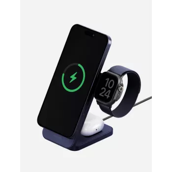 ENERGEA MagTrio 2 3-in-1 25W Qi2 πτυσσόμενος ασύρματος σταθμός φόρτισης μπλε