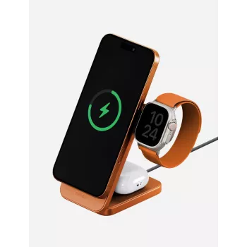 ENERGEA MagTrio 2 3-in-1 Qi2 25W πτυσσόμενος ασύρματος σταθμός φόρτισης - πορτοκαλί