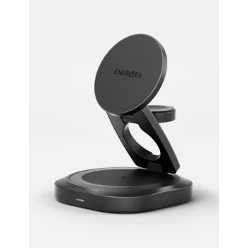 ENERGEA Alumag GYRO 360 περιστρεφόμενος Qi2 ασύρματος φορτιστής 25W πτυσσόμενος Gunmetal