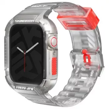 SKINARMA Saido Θήκη και λουράκι 2 σε 1 για Apple Watch 45/44mm, Διάφανο