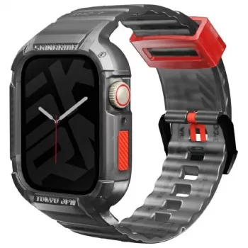 Skinarma Saido Λουράκι και θήκη 2 σε 1 για Apple Watch 45/44mm - Smoke