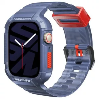 Skinarma Saido Θήκη 2 σε 1 με Ενσωματωμένο Λουρί για Apple Watch 45/44mm Σκούρο Μπλε