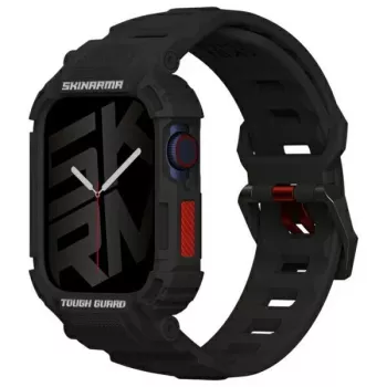SKINARMA Mecha Λουρί και Θήκη 2 σε 1 για Apple Watch 45/44mm Μαύρη