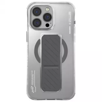 Skinarma Axon Θήκη για iPhone 16 Pro 6,3 ίντσες, μαγνητική φόρτιση + βάση με λαβή, Titanium