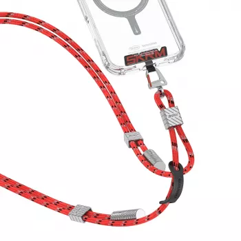 Skinarma Dyno Ve 2-in-1 Lanyard Κινητού με Καλώδιο Φόρτισης USB-C, 30 cm, Κόκκινο
