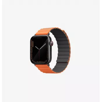 UNIQ Revix Αμφίπλευρο Μαγνητικό Λουράκι για Apple Watch Series 1/2/3/4/5/6/7/8/9/SE/SE2/SE3/Ultra/Ultra 2/Ultra 3 42/44/45/49mm - Γκρι/Πορτοκαλί
