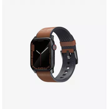 UNIQ Straden Δερμάτινο Υβριδικό Λουράκι για Apple Watch 42/44/45/49mm Μπλε