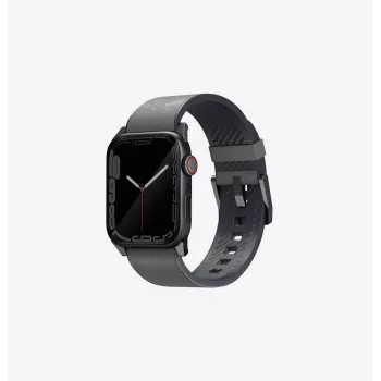 UNIQ Straden υβριδικό δερμάτινο λουρί για Apple Watch Series 1/2/3/4/5/6/7/8/9/10/11/SE/SE2/SE3/Ultra/Ultra 2/Ultra 3 42/44/45/49mm - γκρι