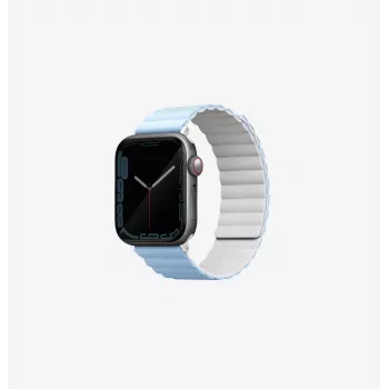 UNIQ Revix αμφίπλευρο μαγνητικό λουρί για Apple Watch Series 1/2/3/4/5/6/7/8/9/SE/SE2/SE3/Ultra/Ultra 2/Ultra 3 42/44/45/49mm λευκό-μπλε