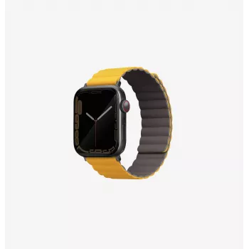 UNIQ Revix Αμφίπλευρο Μαγνητικό Λουράκι για Apple Watch Series 1/2/3/4/5/6/7/8/9/SE/SE2/SE3/Ultra/Ultra 2/Ultra 3 42/44/45/49mm - Mustard/Khaki
