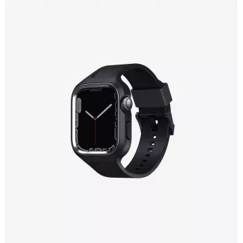 UNIQ Monos 2in1 λουρί Apple Watch με θήκη για Series 4/5/6/7/8/9/SE/SE2/SE3 44/45mm Midnight Black