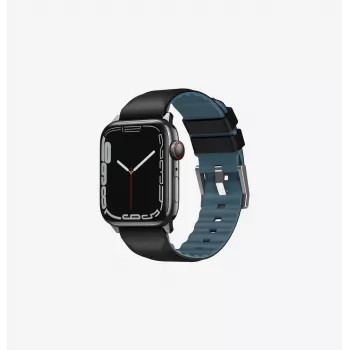 UNIQ Linus Λουράκι Apple Watch Series 1/2/3/4/5/6/7/8/9/SE/SE2/SE3 38/40/41mm Airosoft Silikon Mitternachtsschwarz