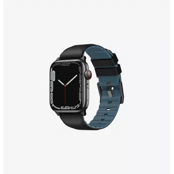 UNIQ Linus Λουράκι Apple Watch Series 1/2/3/4/5/6/7/8/9/SE/SE2/SE3/Ultra/Ultra 2/Ultra 3 42/44/45/49mm Airosoft Silikon Mitternachtsschwarz