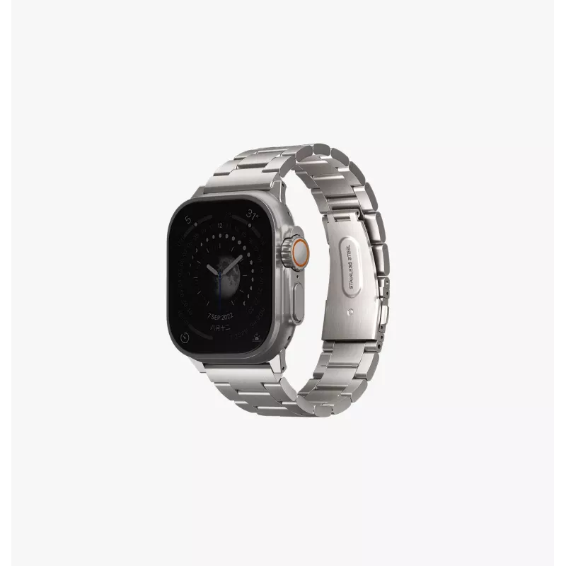 UNIQ Osta Λουράκι Apple Watch 42/44/45/49mm Μπρασελέ από ανοξείδωτο ατσάλι Μαύρο του μεσονυκτίου