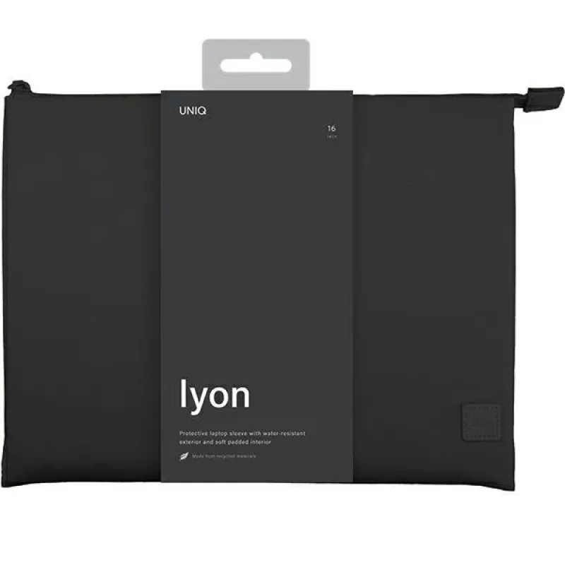 UNIQ Lyon Θήκη Laptop 16 ιντσών Midnight Black Αδιάβροχη RPET