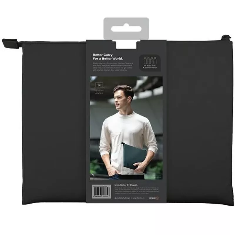 UNIQ Lyon Θήκη Laptop 16 ιντσών Midnight Black Αδιάβροχη RPET