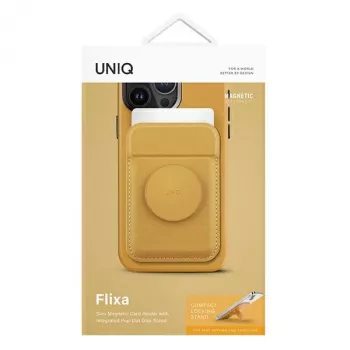 UNIQ Flixa Μαγνητικό Πορτοφόλι Καρτών με Βάση Canary Yellow MagSafe