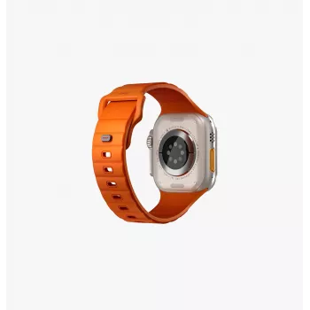 UNIQ Stride Apple Watch Series 1/2/3/4/5/6/7/8/9/SE/SE2/SE3/Ultra/Ultra 2/Ultra 3 42/44/45/49mm FKM Λουράκι Λάστιχο Volt Orange