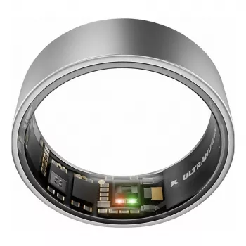 ULTRAHUMAN Ring Air - Smart Ring για γυναίκες και άνδρες - Wearable παρακολούθησης ύπνου και φυσικής κατάστασης - Καρδιακός ρυθμός - Smart Ring Raw Titanium Μέγεθος 11