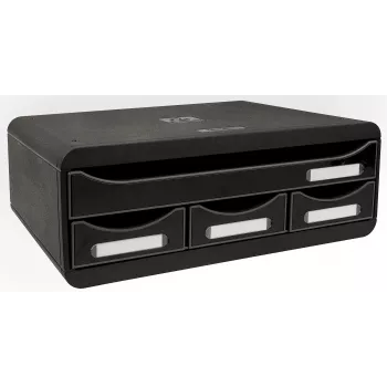 Exacompta TOOLBOX MINI κουτί συρταριών με 4 συρτάρια, A4, 355 x 270 x 134 mm, μαύρο (319714D)